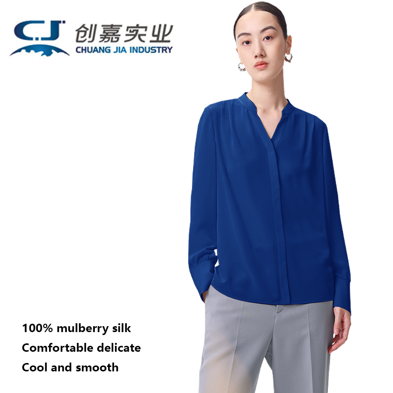 Blouses - Natural Mulberry Silk Long Sleeve Shirt