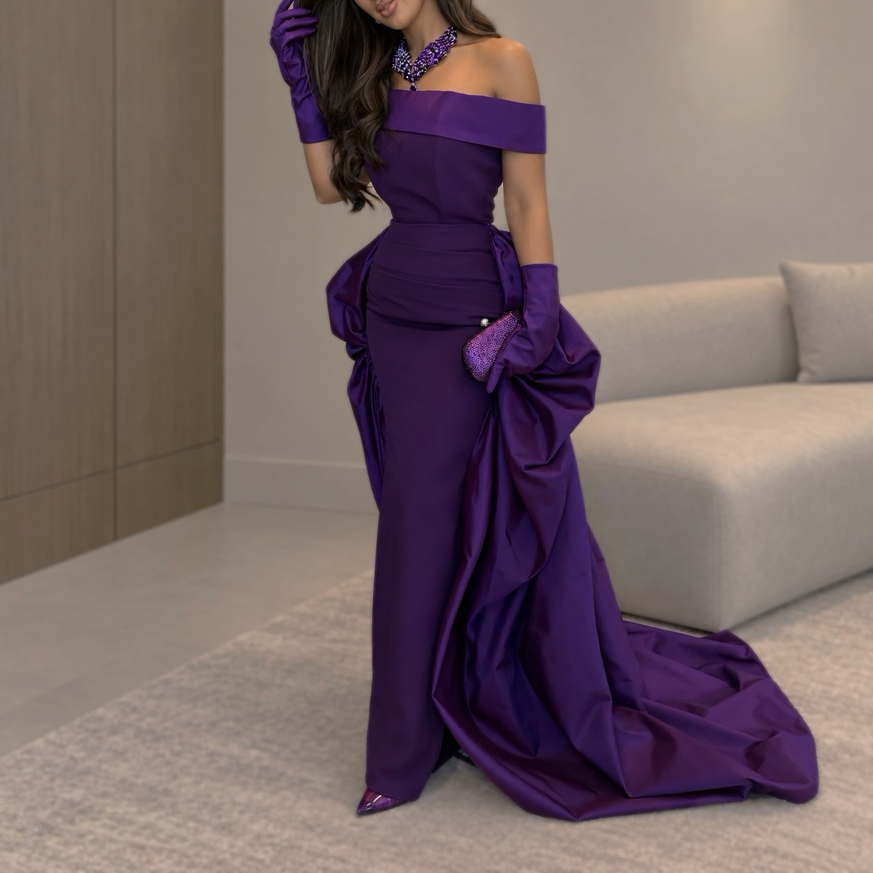 Elegant Satin Evening Gown Split - Customized Sexy Satin Evening Dresses Woman