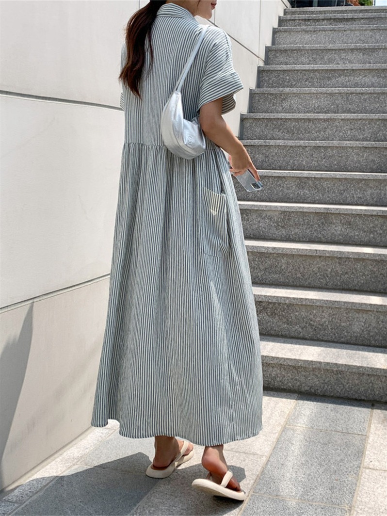 Retro Korean Style Loose Fit S - Korean Style A Line Shirt Dress recension och pris