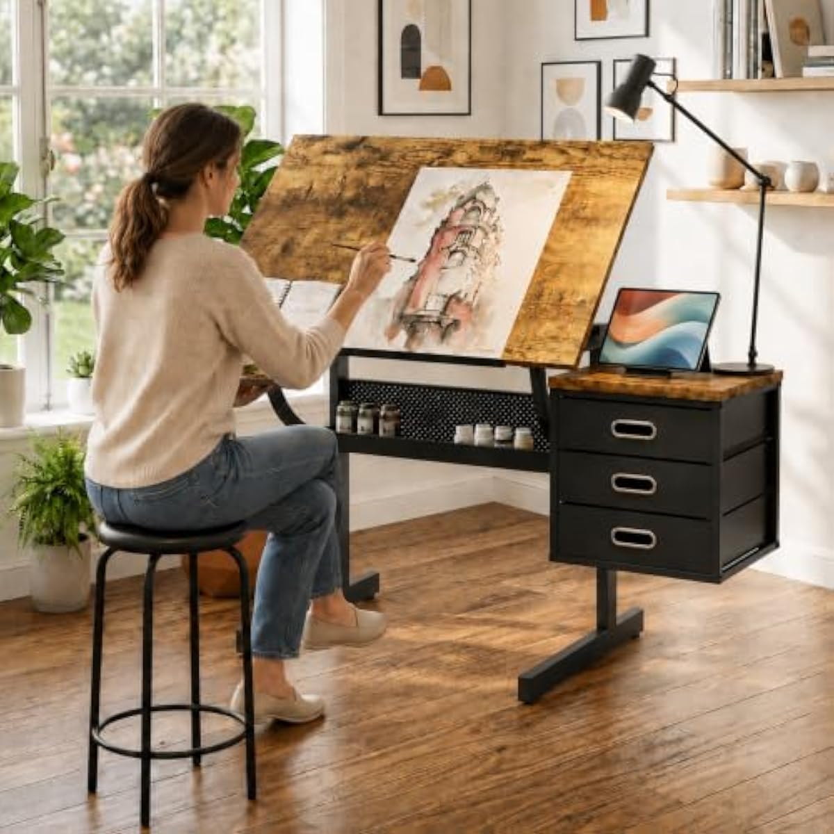 Adjustable Drafting Desk with  - Tops recension och pris