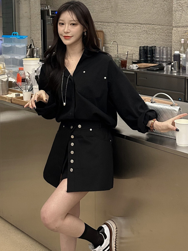 White Shirt Dress Women's Kore - Korean Style A Line Shirt Dress recension och pris