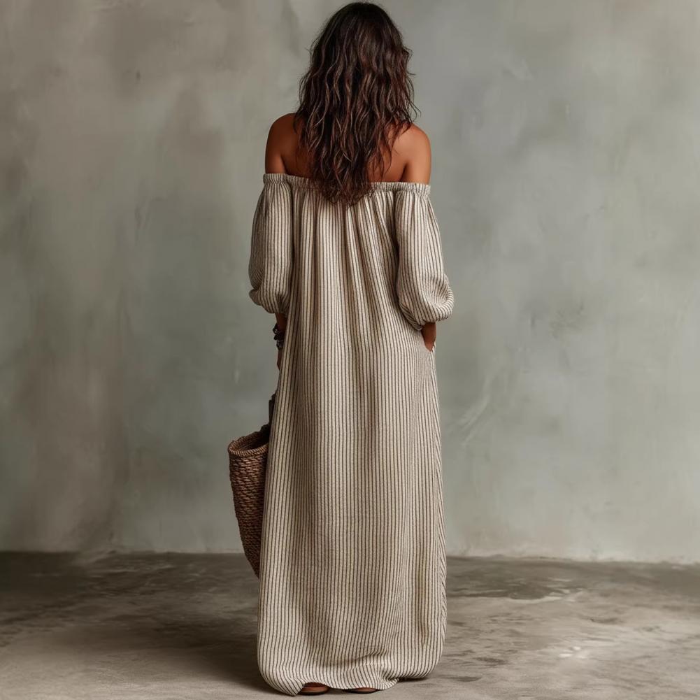 Spring Summer Women's Off Shou - Off Shoulder Puff Sleeve Sundress recension och pris