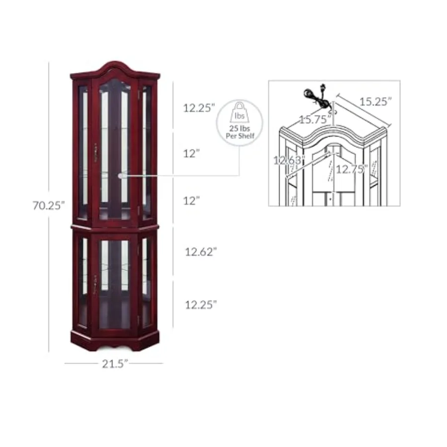 Lighted Corner Display Curved  - Tops recension och pris