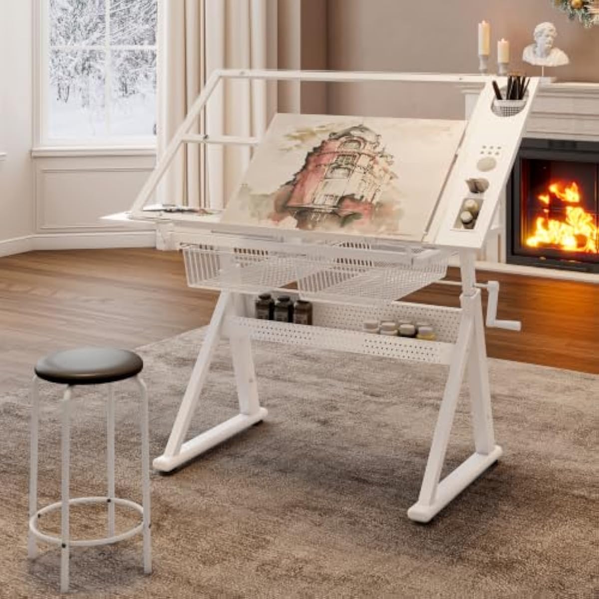 Adjustable Drafting Desk with  - Tops recension och pris