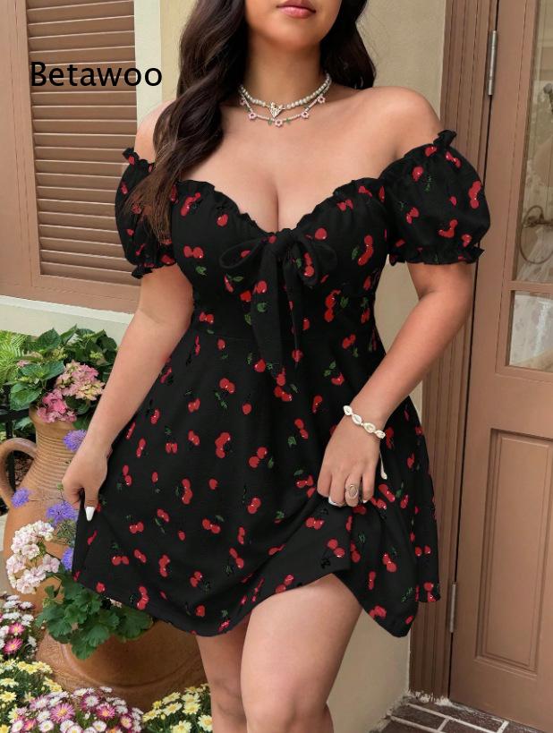 Women's Off Shoulder Floral Pr - Off Shoulder Puff Sleeve Sundress recension och pris