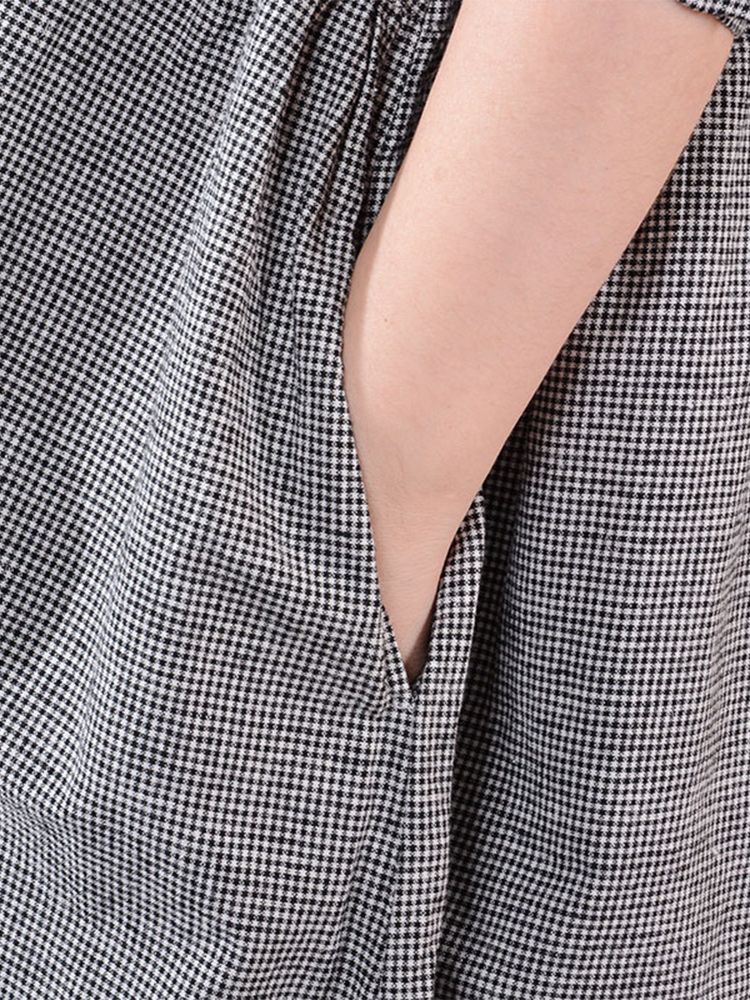 Women's Long Sleeve Cotton Lin - Korean Style A Line Shirt Dress recension och pris