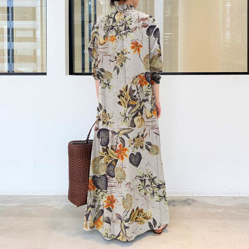 Autumn new plus size casual co - Casual Loose Linen Shirt Dress recension och pris
