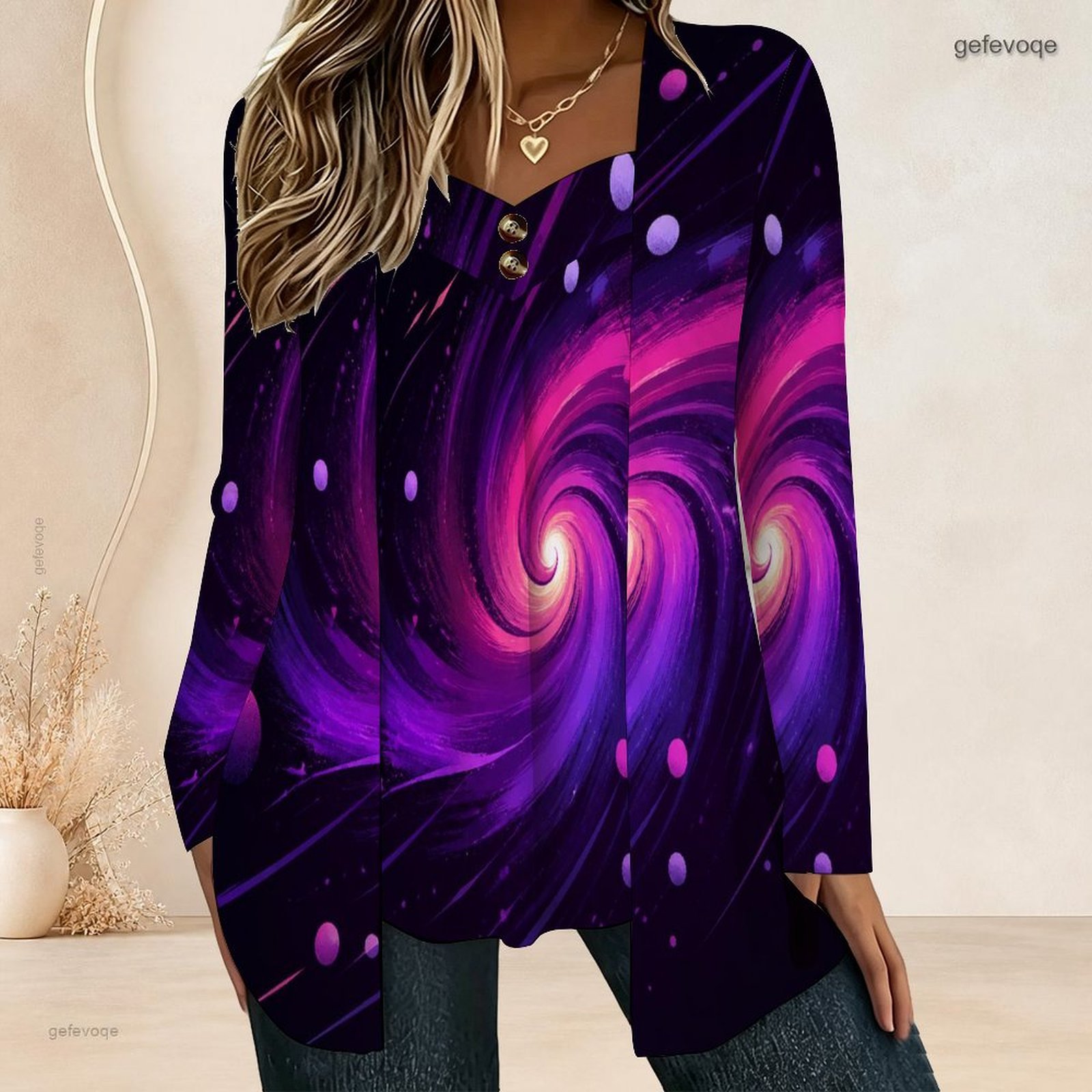 Women Fake Two Piece Long Slee - Blouses recension och pris