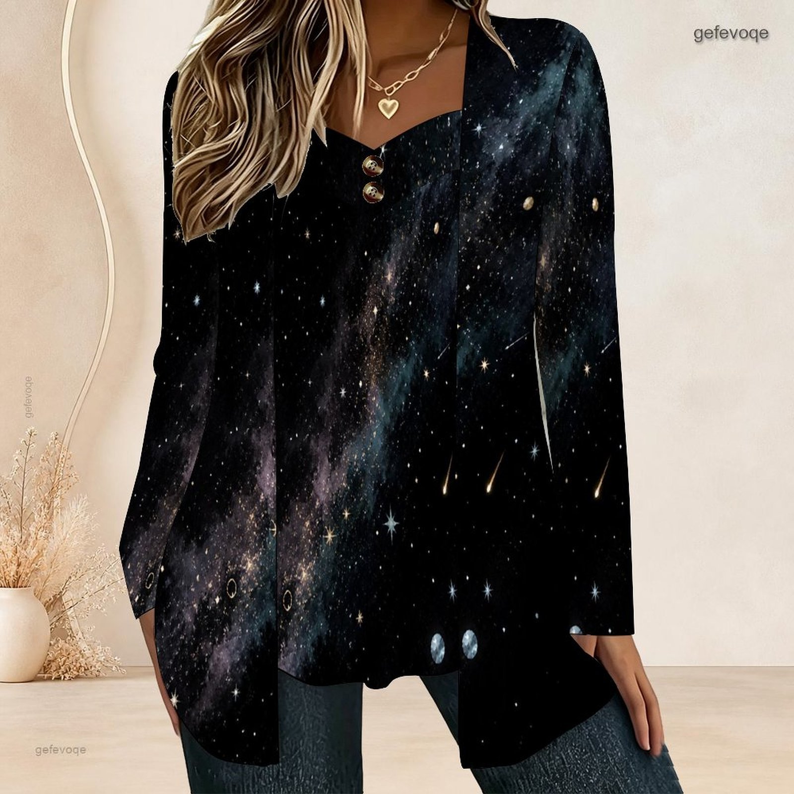 Women Fake Two Piece Long Slee - Blouses recension och pris
