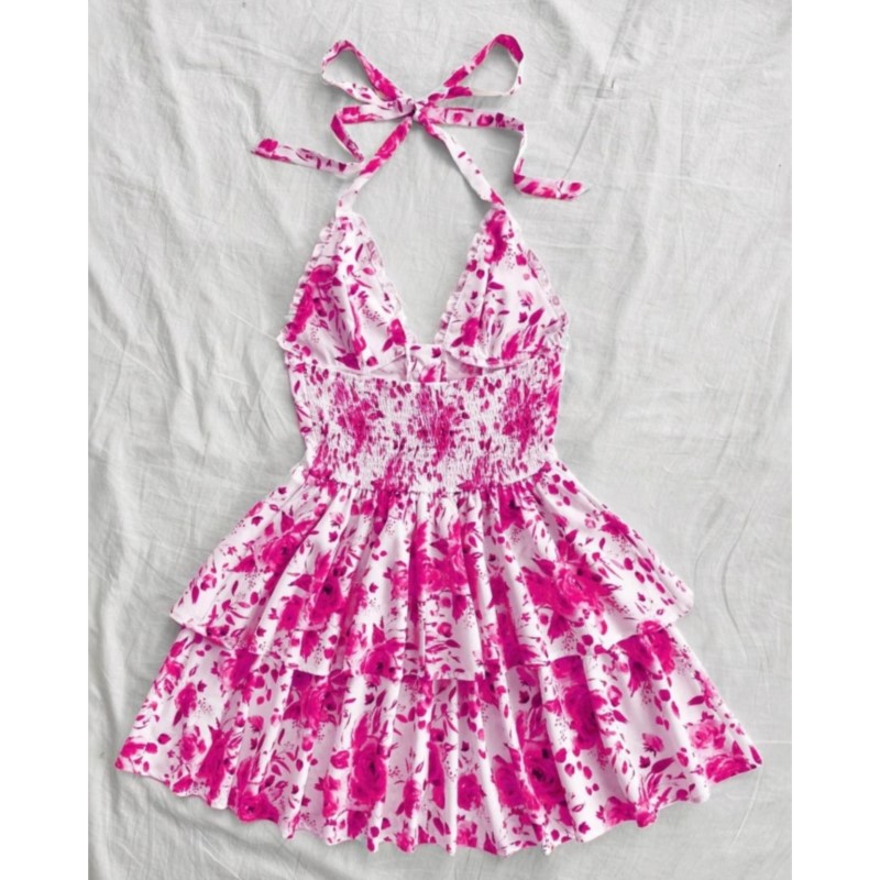 Women Vacation Style Retro Sho - French Vintage Floral Midi Dress recension och pris