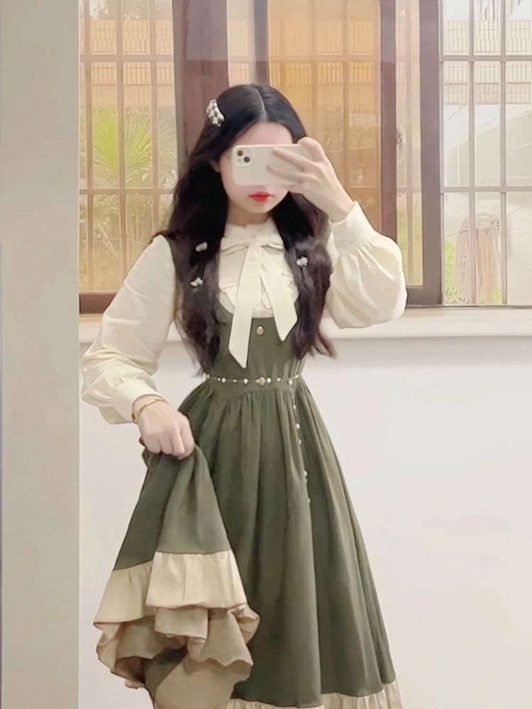 2025 New Japanese Korean Kawai - Korean Style A Line Shirt Dress recension och pris