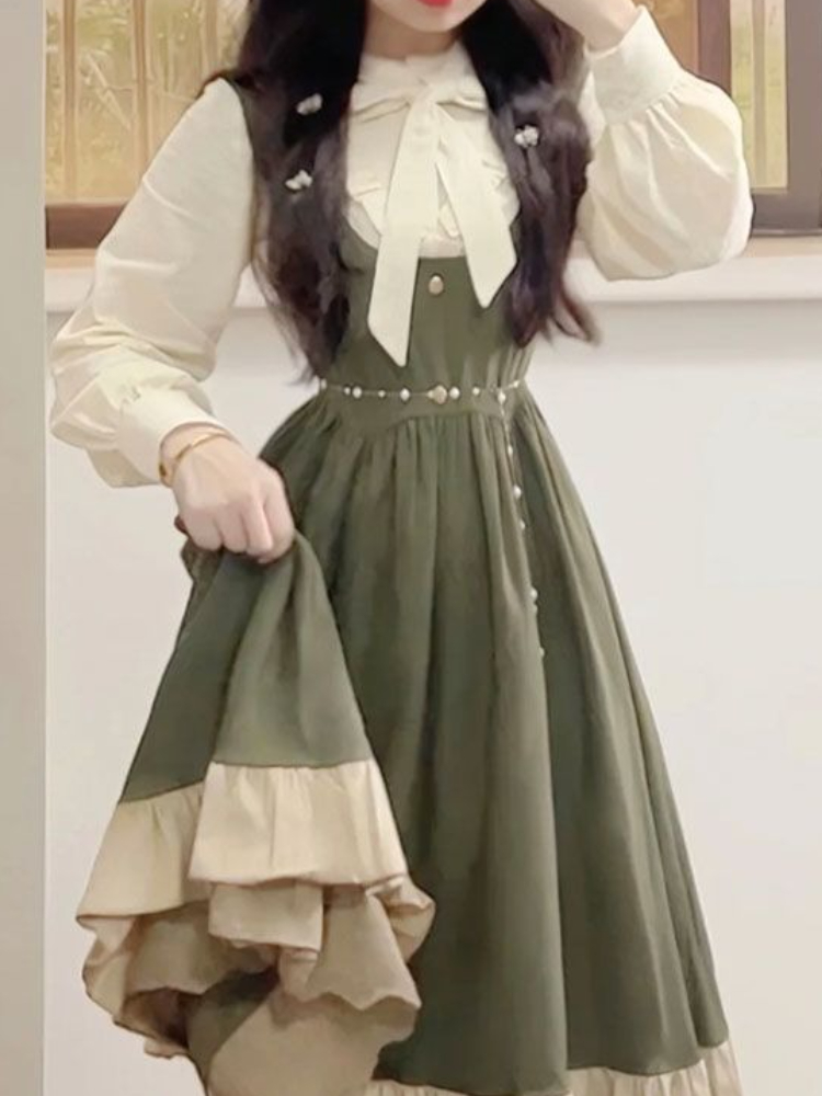 2025 New Japanese Korean Kawai - Korean Style A Line Shirt Dress recension och pris